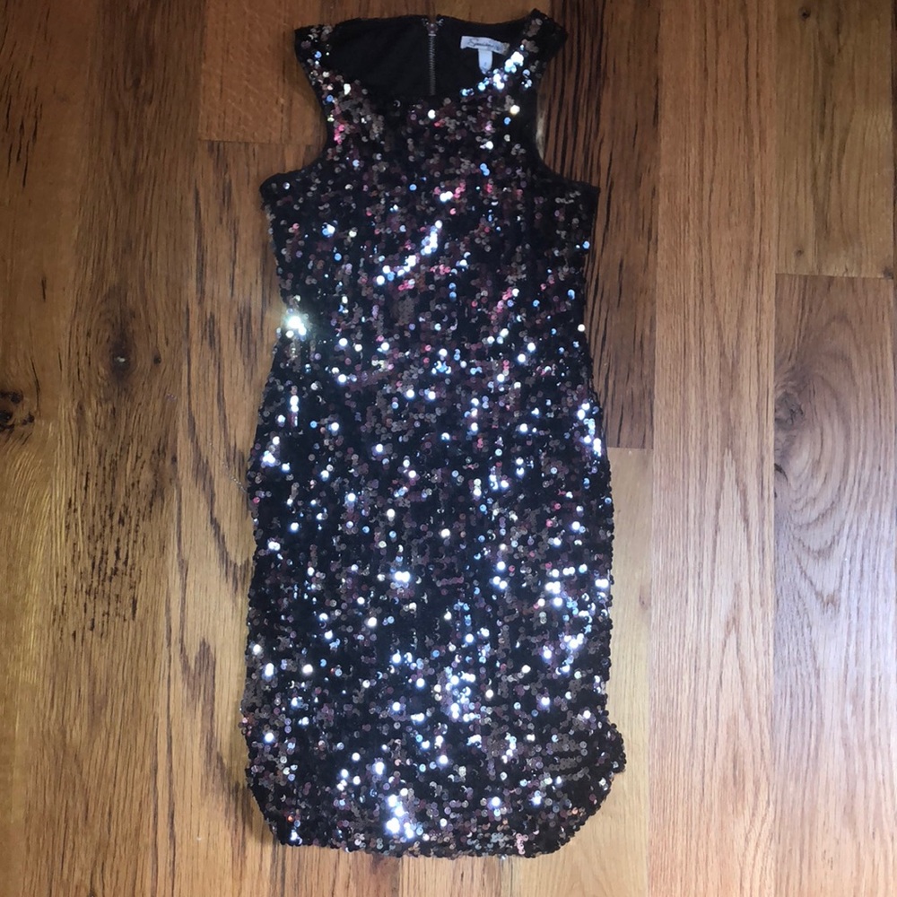 sequined mini dress